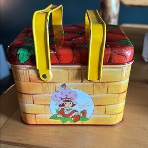 Vintage Strawberry Shortcake Tin Basket